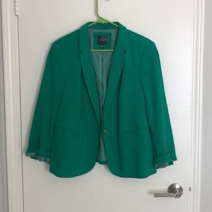 Cotton/spandex Kelly green blazer
